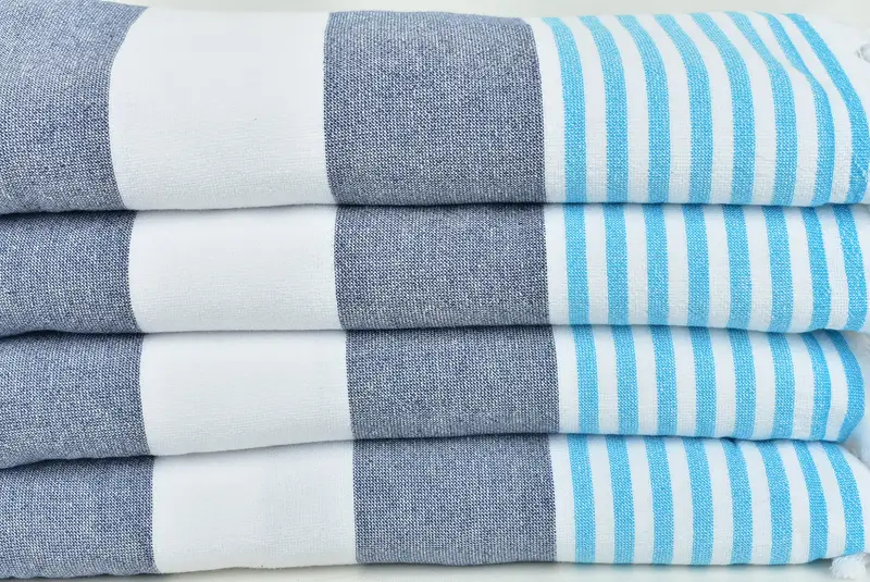 Custom Towel Beach, 68x36 Cotton Striped Terry Towel, Xmas Gifts, Bath towel, Sand-free towel, Absorbent Turkish towel, Gift For The Home Decor - 2