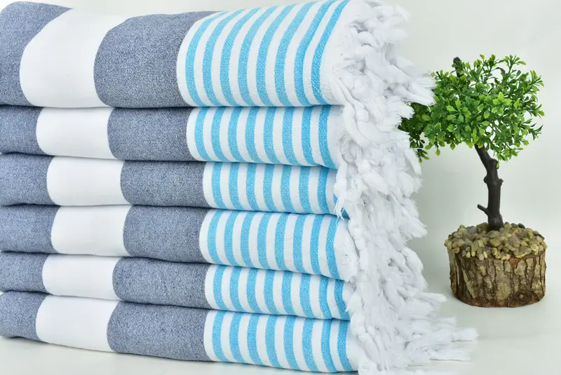 Custom Towel Beach, 68x36 Cotton Striped Terry Towel, Xmas Gifts, Bath towel, Sand-free towel, Absorbent Turkish towel, Gift For The Home Decor - 3