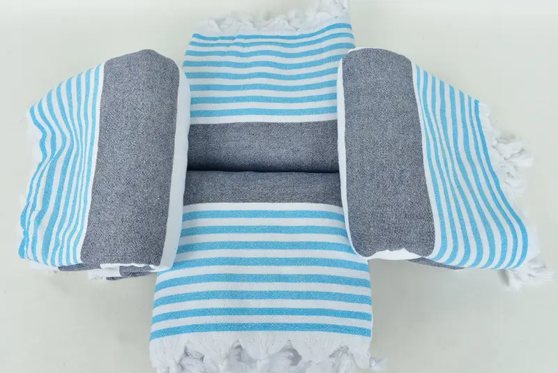 Custom Towel Beach, 68x36 Cotton Striped Terry Towel, Xmas Gifts, Bath towel, Sand-free towel, Absorbent Turkish towel, Gift For The Home Decor - 6