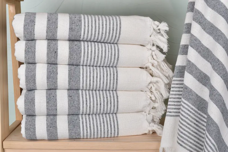 Wedding Gift, Custom Turkish Towel, 68x40 Cotton Striped Terry Towel, Peshtemal Towel, Organic Turkish towel, Oversized Beach Towel, Spa Gift - 1