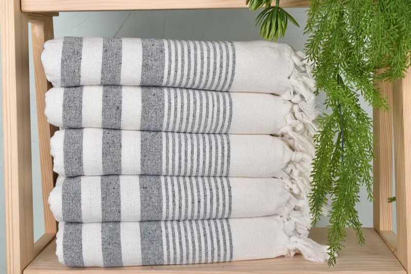 Wedding Gift, Custom Turkish Towel, 68x40 Cotton Striped Terry Towel, Peshtemal Towel, Organic Turkish towel, Oversized Beach Towel, Spa Gift - 2