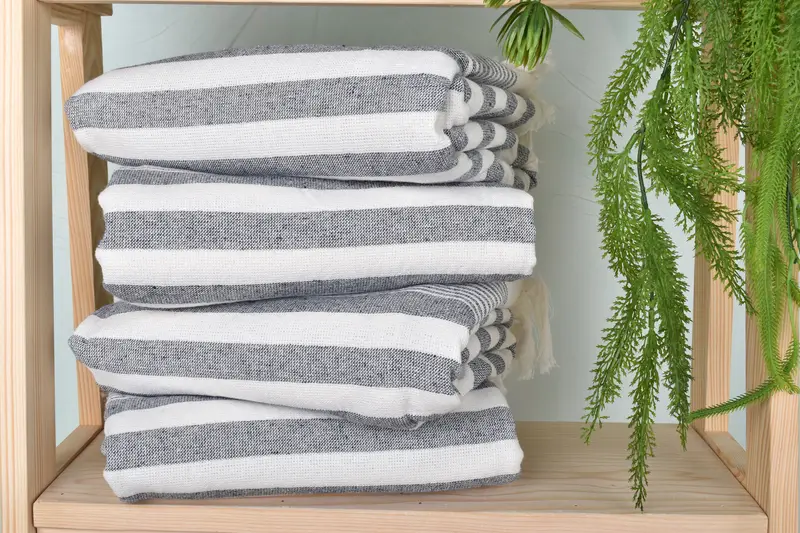 Wedding Gift, Custom Turkish Towel, 68x40 Cotton Striped Terry Towel, Peshtemal Towel, Organic Turkish towel, Oversized Beach Towel, Spa Gift - 7