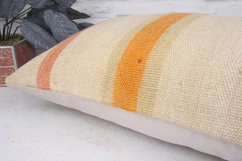 Ethnical Kilim Rug Pillow, Christmas Cushion, Kilim Pillow, Pillow, Kilim Pillow Cover, 16x24 Beige Cushion Cover, Customized Pillow Sham - 6