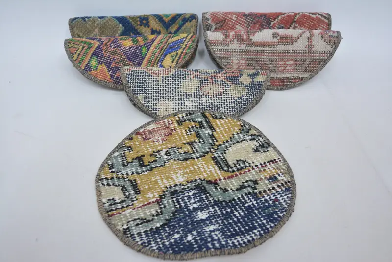 Mantel individual bohemio azul y rojo, mantel individual estilo bohemio de 25 x 25 pulgadas