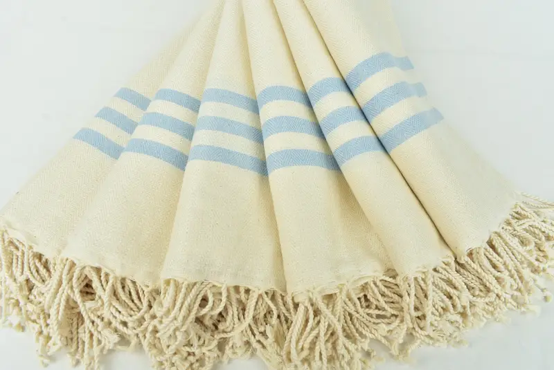 Personalized Gifts, Grandma Gift, Organic Cotton Towel, Embroidery Towel, 70x40 Cotton Striped Towel, Cotton towel, Personalized Beach Towel - 4