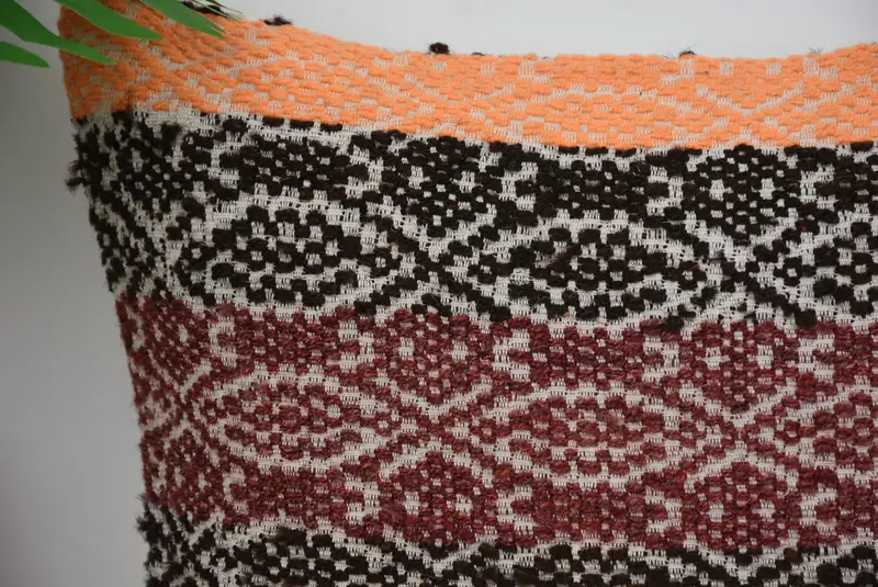 Boho Pillow Sham Cover, Christmas Cushion Cover, 16x16 Orange Pillow Case, Handmade Kilim Cushion, Pillow Cover, Car Pillow, Turkish Pillow - 2