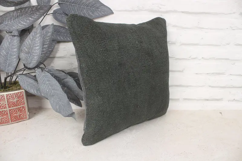 Almohada turca, funda de cojín personalizada, almohada, almohada estética, cubierta de almohada verde 14x14, almohada auténtica, almohada vintage kilim, almohada de kilim - 3