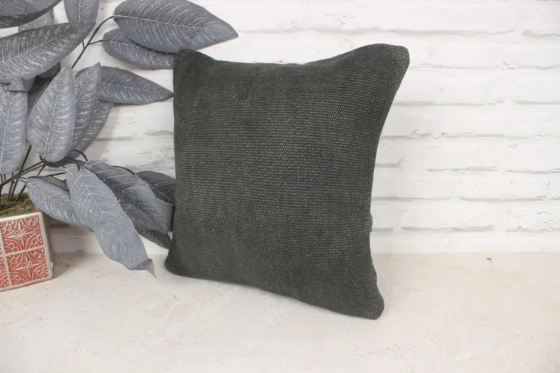 Almohada turca, funda de cojín personalizada, almohada, almohada estética, cubierta de almohada verde 14x14, almohada auténtica, almohada vintage kilim, almohada de kilim - 4
