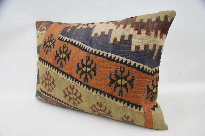 Outdoor Pillow Cover, Kilim Cushion Sham, Antique Pillows, Turkish Pillow, Customized Pillow, Pillow, 20x28 Orange Pillow, Retro Cushion - 5