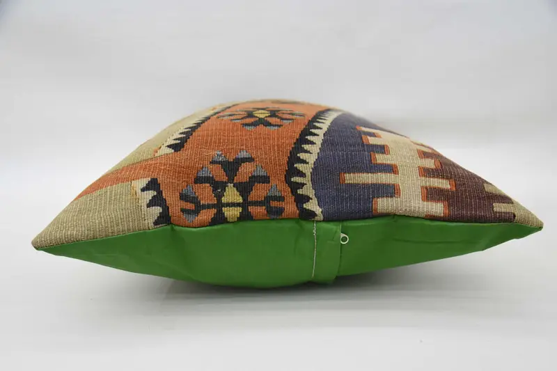 Outdoor Pillow Cover, Kilim Cushion Sham, Antique Pillows, Turkish Pillow, Customized Pillow, Pillow, 20x28 Orange Pillow, Retro Cushion - 6