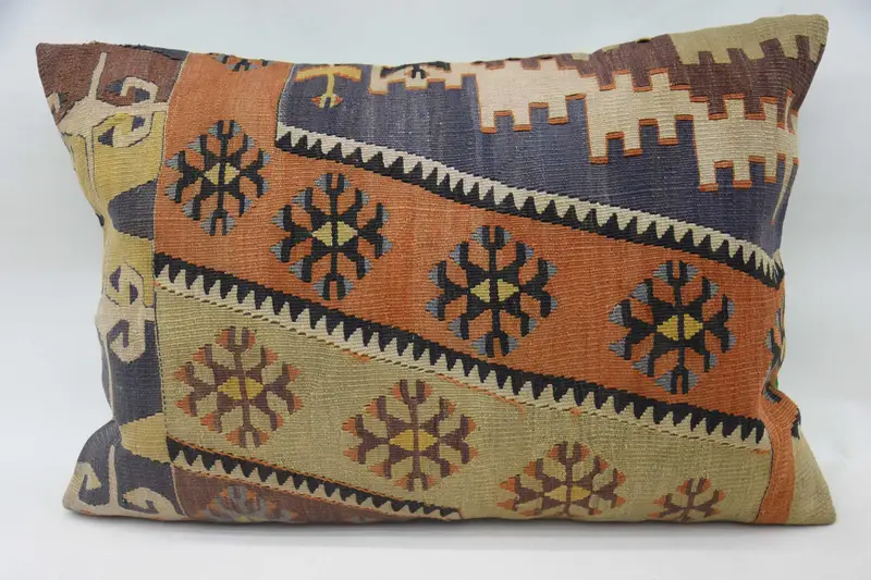 Outdoor Pillow Cover, Kilim Cushion Sham, Antique Pillows, Turkish Pillow, Customized Pillow, Pillow, 20x28 Orange Pillow, Retro Cushion - 1