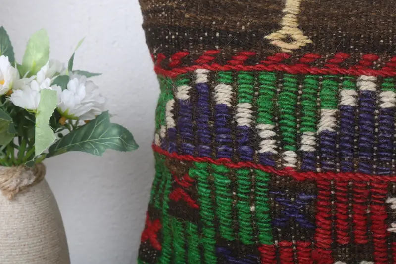 Pillow Case, 12x24 Blue Pillow, Nomadic Pillow Sham, Bolster Cushion Cover, Turkish Kilim Pillow, Vintage Pillow, Antique Pillows - 3