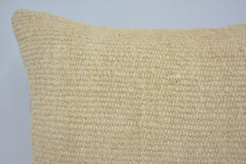 16x24 Beige Cushion Cover, Turkish Pillow, Handmade Throw Cushion, Kilim Cushion Sham, Comfy Throw Pillow, Interior Designer Pillow, Pillow Sham - 2