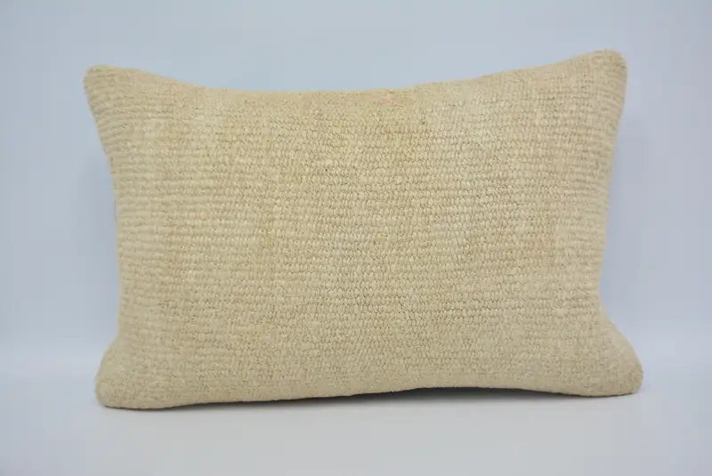 16x24 Beige Cushion Cover, Turkish Pillow, Handmade Throw Cushion, Kilim Cushion Sham, Comfy Throw Pillow, Interior Designer Pillow, Pillow Sham - 1