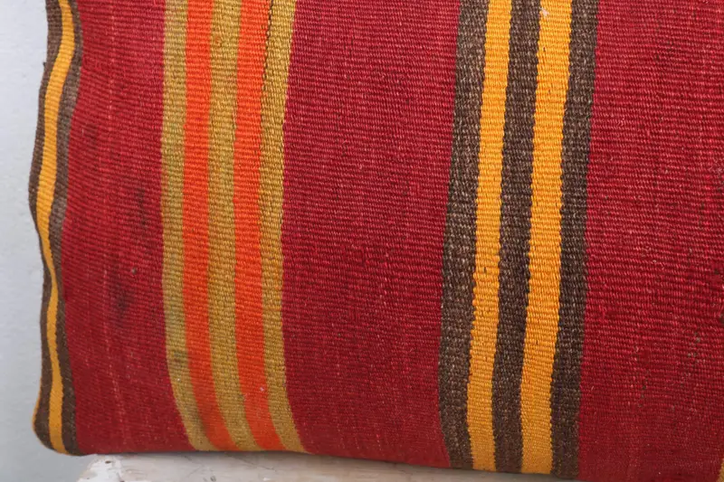Ethnical Kilim Rug Pillow, Handmade Kilim Cushion, Muted Pillow Case, 16x36 Orange Pillow Case, Cushion, Oriental Cushion Case, Boho Pillow - 3