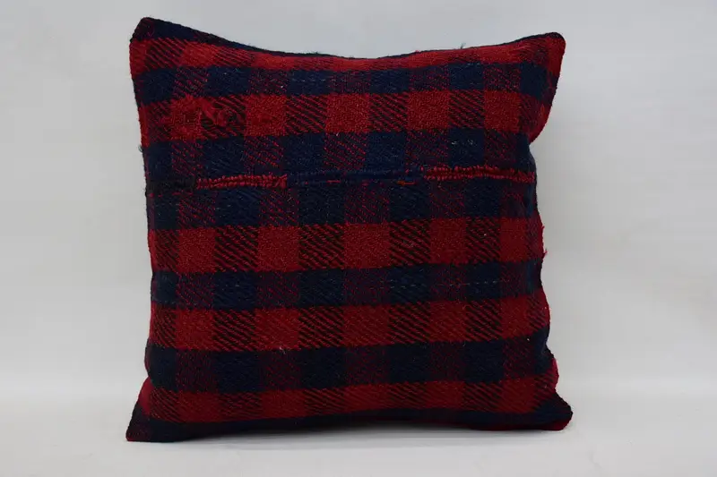 Pillow for Sofa, Boho Pillow Sham Cover, 16x16 Red Pillow Cover, Square Throw Pillow Cover, Cushion, Turkish Pillow, Outdoor Patio Pillow Case - 4