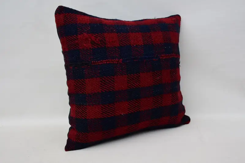 Pillow for Sofa, Boho Pillow Sham Cover, 16x16 Red Pillow Cover, Square Throw Pillow Cover, Cushion, Turkish Pillow, Outdoor Patio Pillow Case - 2