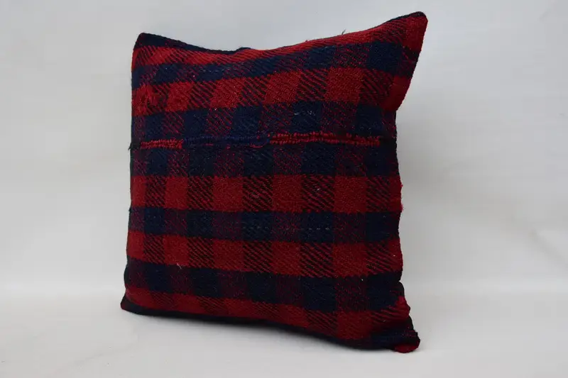 Pillow for Sofa, Boho Pillow Sham Cover, 16x16 Red Pillow Cover, Square Throw Pillow Cover, Cushion, Turkish Pillow, Outdoor Patio Pillow Case - 3