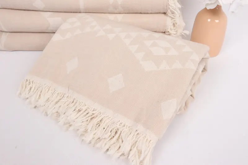 Best Friend Gift, 70x60 Cotton Geometric Towel, Bedspread, Aesthetic Blanket, Tablecloth, Woven Throw Blanket, Beach Bachelorette Party Decorations - 4