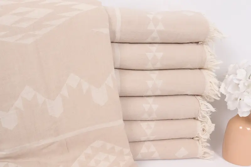Best Friend Gift, 70x60 Cotton Geometric Towel, Bedspread, Aesthetic Blanket, Tablecloth, Woven Throw Blanket, Beach Bachelorette Party Decorations - 1