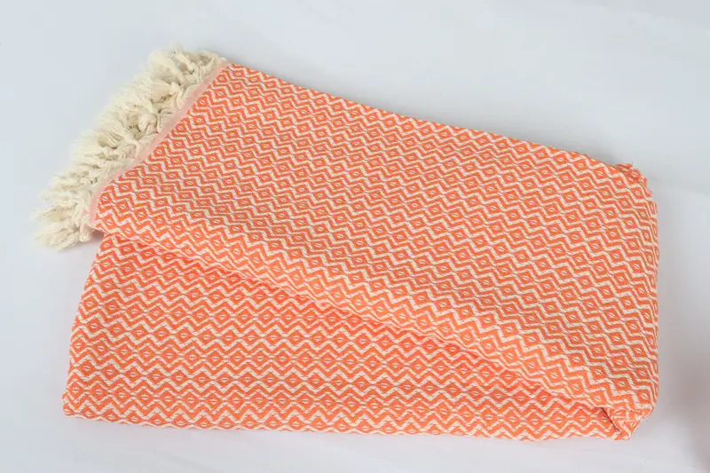 Xmas Gifts, Housewarming Gift, 96x80 Cotton Diamond Towel, Turkish Blanket, Wedding Hand Made Gift, Bridal Shower Gift, Turkish Blanket Queen - 6