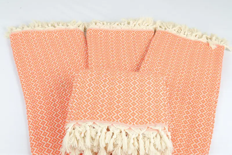 Xmas Gifts, Housewarming Gift, 96x80 Cotton Diamond Towel, Turkish Blanket, Wedding Hand Made Gift, Bridal Shower Gift, Turkish Blanket Queen - 5