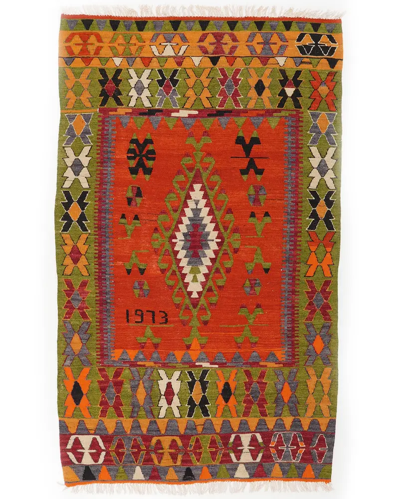 Alfombra naranja, decoración vibrante de 3,5x5,6 pies