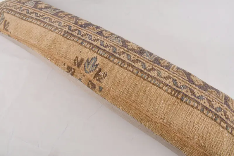 ニュートラルスロー枕カバー、トルコの枕、枕、民族キリムラグ枕、インテリアデザイナー枕、12x48茶色のクッションカバー、床クッション - 6