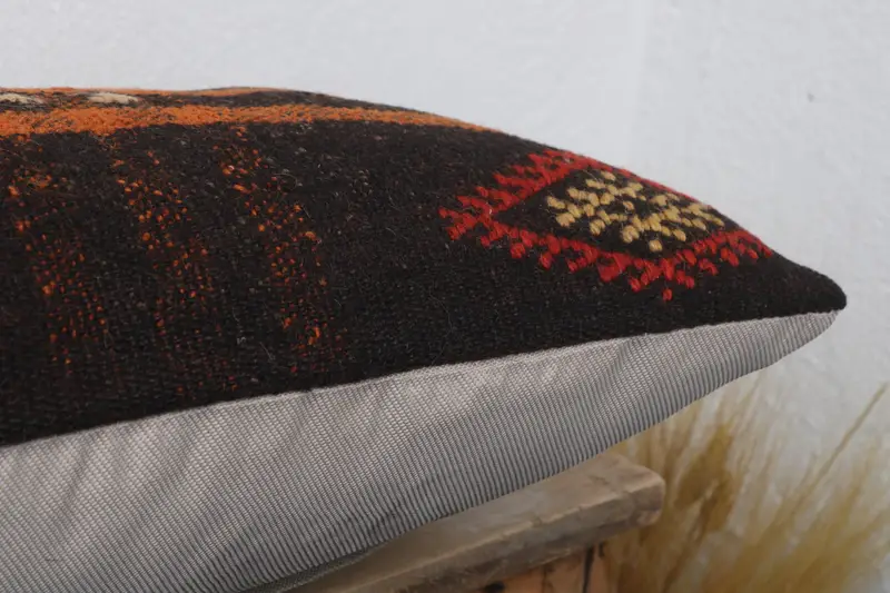 Kissengehäuse, Kissen für Sofa, türkisches Kissen, 12x24 braunes Kissengehäuse, Kissen für Couch, authentisches Kissengehäuse, Art Deco -Kissen - 6