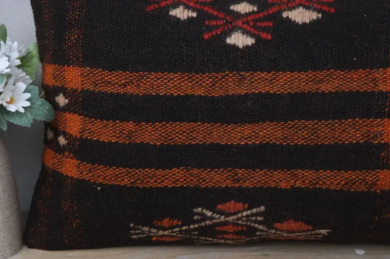 Kissengehäuse, Kissen für Sofa, türkisches Kissen, 12x24 braunes Kissengehäuse, Kissen für Couch, authentisches Kissengehäuse, Art Deco -Kissen - 3