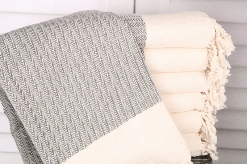 Turkish Towel Beach Palm Design Monogram, 36x67 Inches Khaki Green