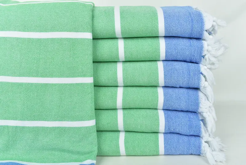Travel towel, Bridal Shower Favors, Quick-drying cotton Turkish beach towel, Organic towel, Bathroom Towel, 68x40 Cotton Striped Terry Towel - 1