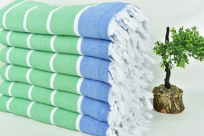 Travel towel, Bridal Shower Favors, Quick-drying cotton Turkish beach towel, Organic towel, Bathroom Towel, 68x40 Cotton Striped Terry Towel - 3
