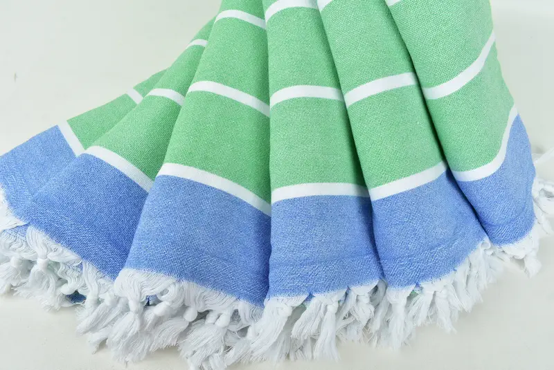 Travel towel, Bridal Shower Favors, Quick-drying cotton Turkish beach towel, Organic towel, Bathroom Towel, 68x40 Cotton Striped Terry Towel - 4