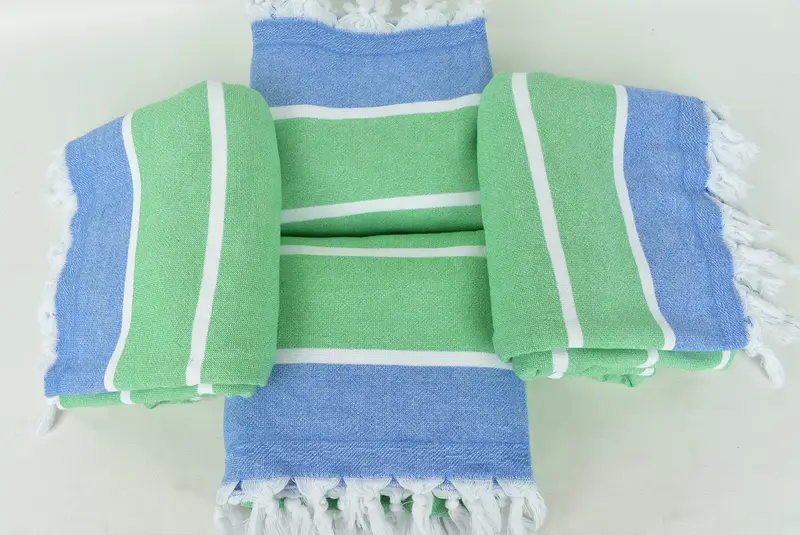 Travel towel, Bridal Shower Favors, Quick-drying cotton Turkish beach towel, Organic towel, Bathroom Towel, 68x40 Cotton Striped Terry Towel - 6