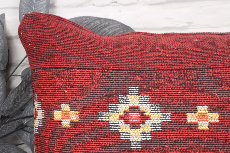 Gift Pillow, Vintage Pillow, Retro Throw Pillow Cover, Customized Pillow Sham, Turkish Pillow, Cushion Cover, 16x24 Red Cushion Cover - 2