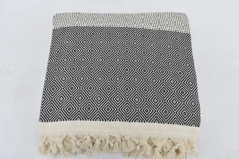 Best Friend Gift, Monogram Blanket, Halloween Bachelorette Party, Custom Wedding Gifts, 104x80 Cotton Diamond Towel, Personalized Blanket - 6