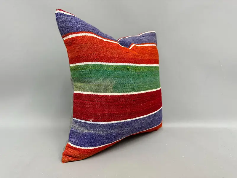 Vintage -Kilim -Kissen, Vintage Kilim Throw -Kissen, 18x18 Purple Cishion -Hülle, Custom -Kissen -Hülle, Kilim -Kissen, Kissen - 2