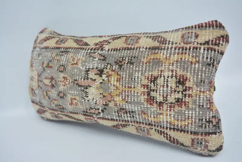 Turkish Kilim Pillow, Neutral Pillow, 8x16 Gray Pillow, Throw Kilim Pillow, Turkish Corner Pillow, Pillow for Couch, Pillow Case - 4