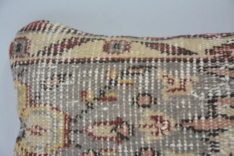 Turkish Kilim Pillow, Neutral Pillow, 8x16 Gray Pillow, Throw Kilim Pillow, Turkish Corner Pillow, Pillow for Couch, Pillow Case - 2