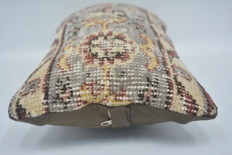 Turkish Kilim Pillow, Neutral Pillow, 8x16 Gray Pillow, Throw Kilim Pillow, Turkish Corner Pillow, Pillow for Couch, Pillow Case - 5
