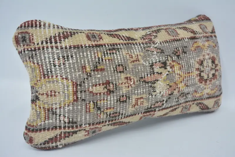 Turkish Kilim Pillow, Neutral Pillow, 8x16 Gray Pillow, Throw Kilim Pillow, Turkish Corner Pillow, Pillow for Couch, Pillow Case - 3