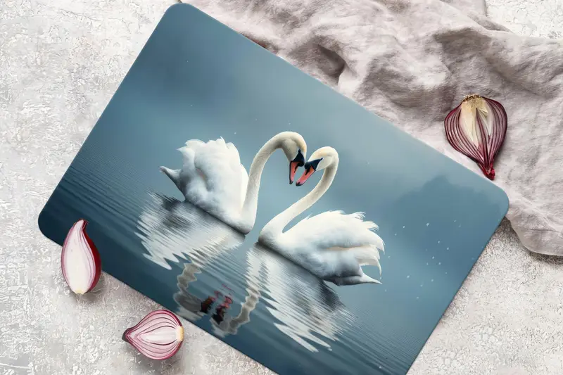 Sea Swans ガラスまな板、エレガントなキッチンの必需品