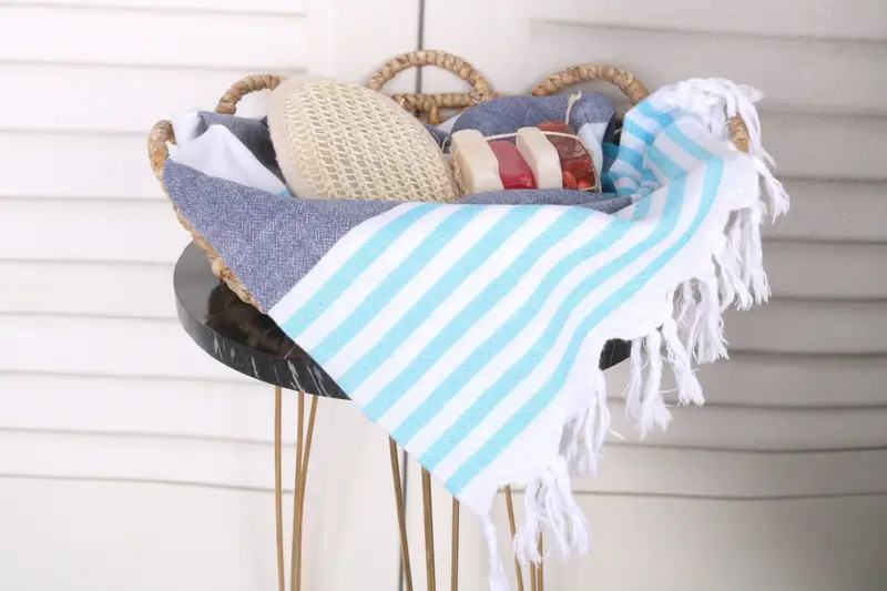 Peshtemal, Best Friend Gift, Quick-dry peshtemal, Custom Towel Beach, Handwoven Turkish bath towel, Personalized Gifts, 68x32 Cotton Striped Towel - 2