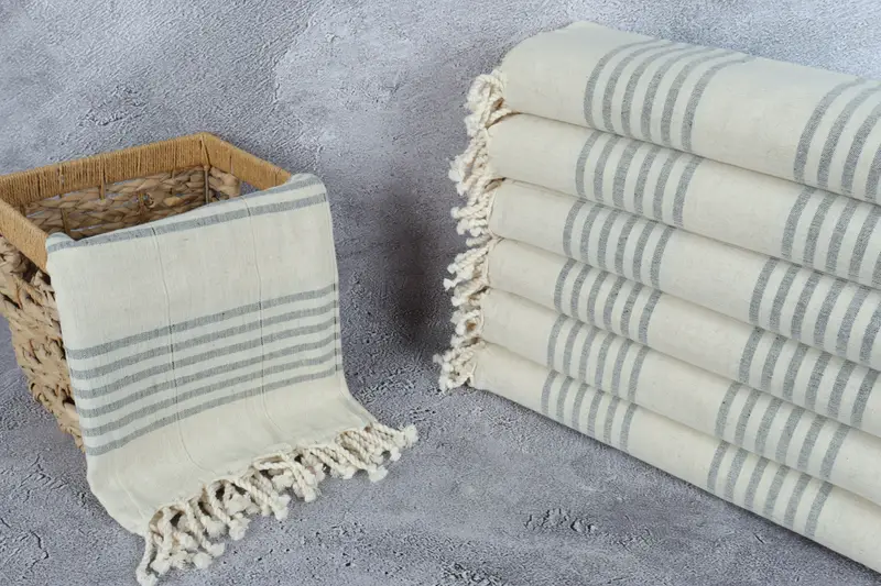 Quick-Dry Beach Towel, Custom Wedding Gift, Bridal Shower Favors, Wedding For Favor, Miami Bachelorette Party Favors, 70x40 Linen Striped Towel - 3