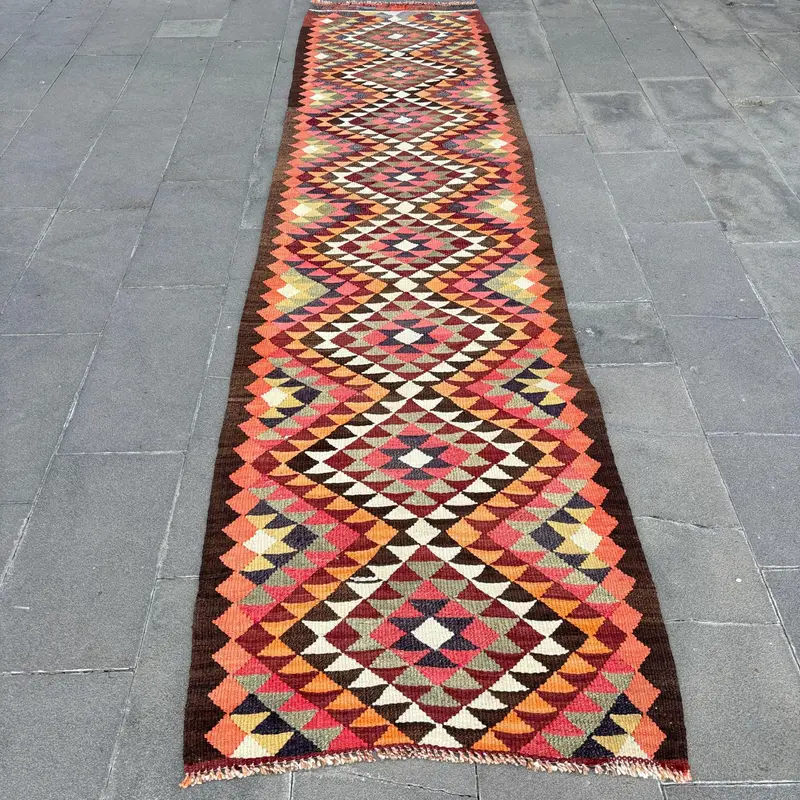 Pembe Kamuflaj Halı, 2,9x12,1 ft Canlı Dekor