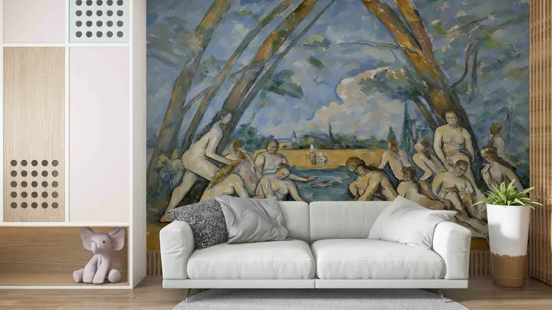The Large Bathers Wall Paper, Bathroom Mural, Reproduction Wall Poster, Patterns And How To, Cezanne Mural, Accent Wall, Wallpaper Art, - 8