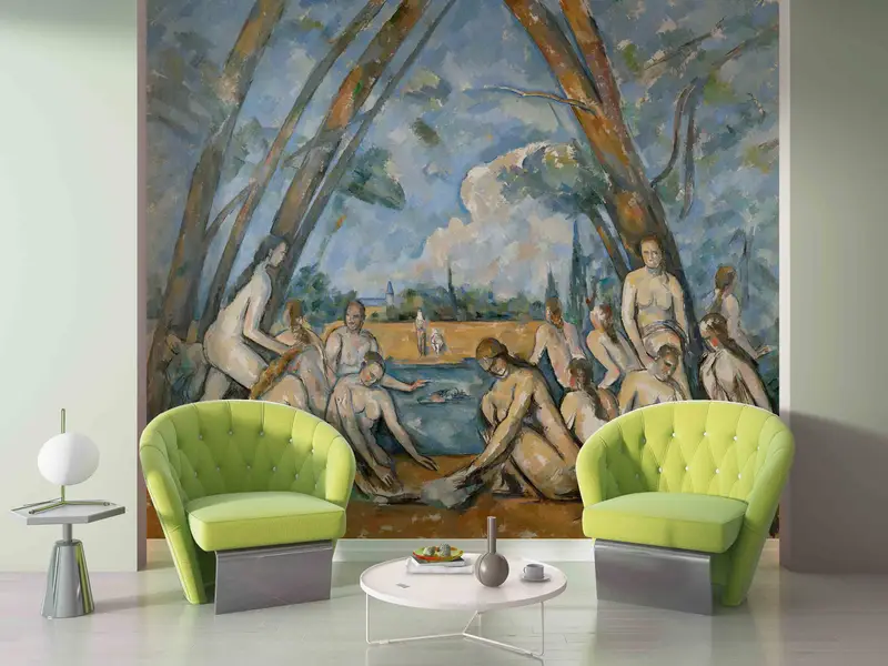 The Large Bathers Wall Paper, Bathroom Mural, Reproduction Wall Poster, Patterns And How To, Cezanne Mural, Accent Wall, Wallpaper Art, - 2