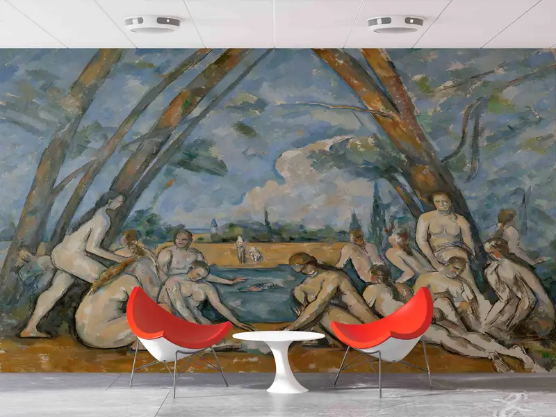The Large Bathers Wall Paper, Bathroom Mural, Reproduction Wall Poster, Patterns And How To, Cezanne Mural, Accent Wall, Wallpaper Art, - 9