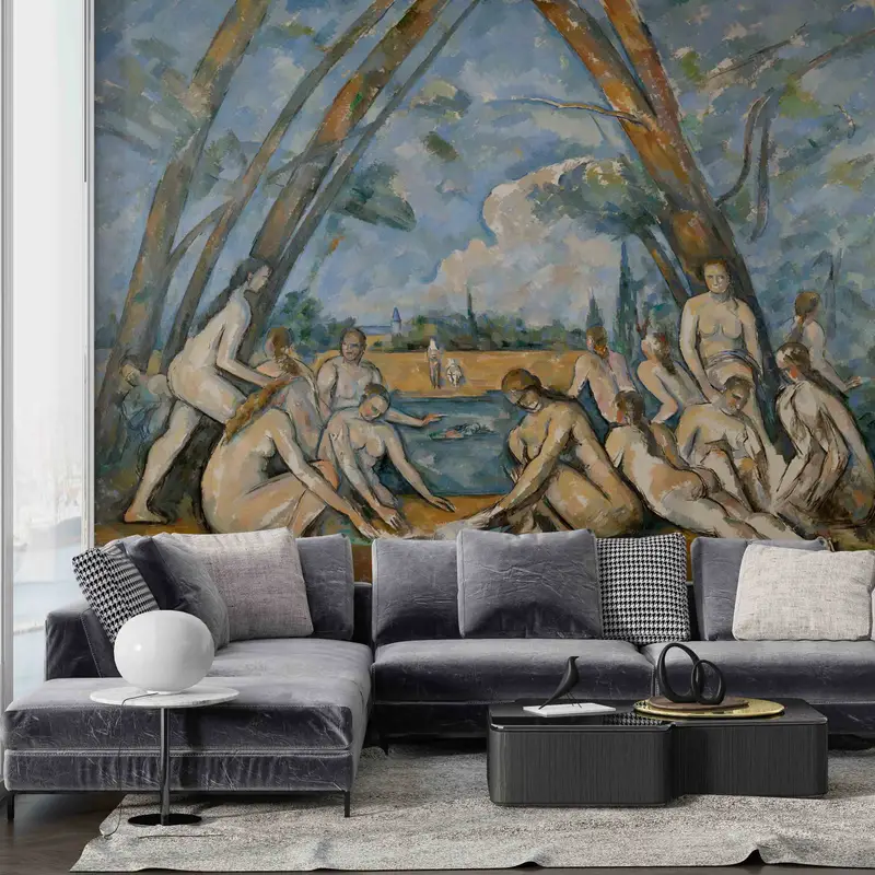 The Large Bathers Wall Paper, Bathroom Mural, Reproduction Wall Poster, Patterns And How To, Cezanne Mural, Accent Wall, Wallpaper Art, - 3